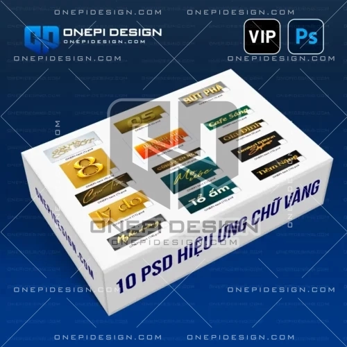 Combo 10 File PSD Hiệu Ứng Chữ Vàng