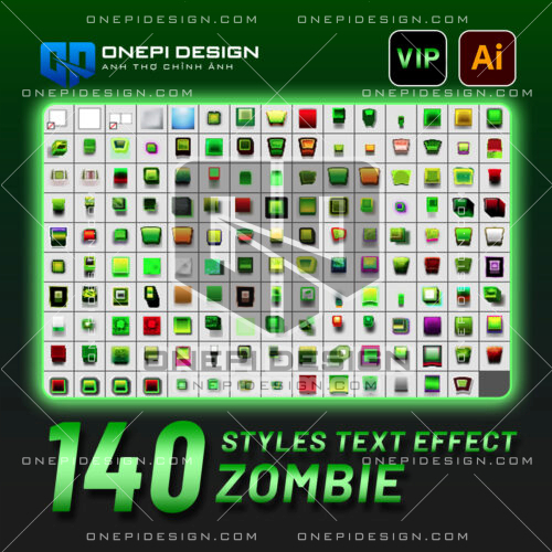 140 Styles Zombie Text Effect Illustrator