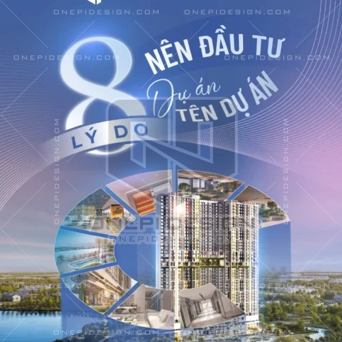 Mẫu AI Key Visual 8 Lý Do Đầu Tư BDS | Dễ Chỉnh Sửa | ONEPI DESIGN