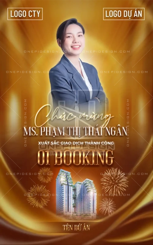 Mẫu PSD Poster Chúc Mừng Giao Dịch BĐS Thành Công | ONEPI DESIGN