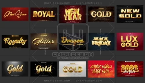 50 Styles Gold Text Effect Illustrator | Thêm Nét Sang Trọng Cho Mọi Thiết Kế - Ảnh 2