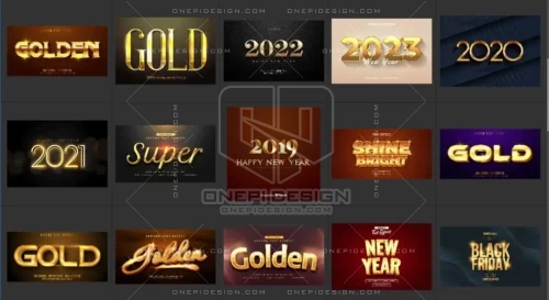 50 Styles Gold Text Effect Illustrator | Thêm Nét Sang Trọng Cho Mọi Thiết Kế - Ảnh 3