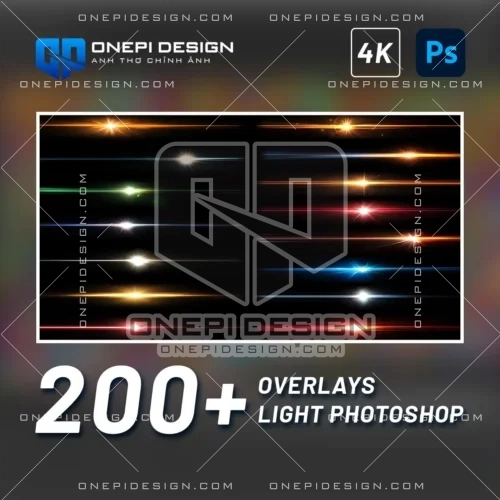200 Overlays Light 4K: Bộ Tài Nguyên Hiệu Ứng Ánh Sáng Đỉnh Cao Cho Photoshop