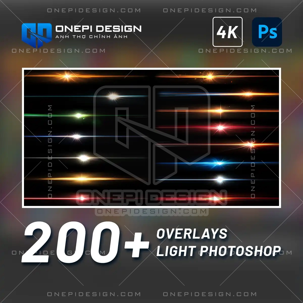 200 Overlays Light 4K: Bộ Tài Nguyên Hiệu Ứng Ánh Sáng Đỉnh Cao Cho Photoshop