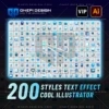 200 Styles Ice Text Effect Illustrator