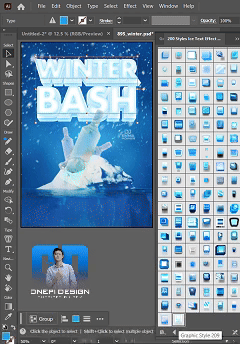 200 Styles Ice Text Effect Illustrator