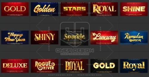 50 Styles Gold Text Effect Illustrator | Thêm Nét Sang Trọng Cho Mọi Thiết Kế - Ảnh 5