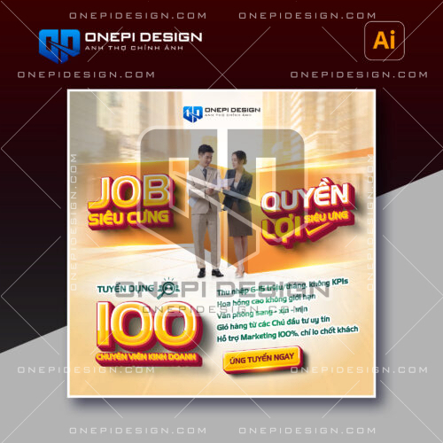 Mẫu Banner Tuyển Dụng Bất Động Sản Thu Hút 100 Chuyên Viên Kinh Doanh