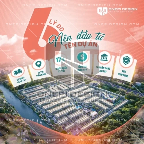 Mẫu Key Visual Bất Động Sản Dạng Infographic "6 Lý Do Đầu Tư"