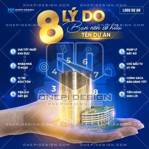 Mẫu Banner Bất Động Sản Infographic "8 Lý Do Sở Hữu"