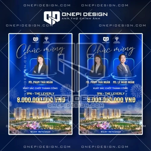 Mẫu PSD Chúc Mừng Giao Dịch BĐS Tùy Chỉnh Cho 1-2 Người