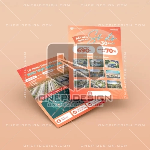 Mẫu Tờ Rơi Bất Động Sản | File AI A4 2 Mặt Sẵn Sàng In Ấn - ONEPI DESIGN