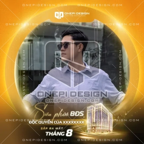Tải Mẫu PSD Frame Avatar Bất Động Sản Cao Cấp Tông Vàng