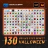 130 Styles Halloween Text Effect Illustrator