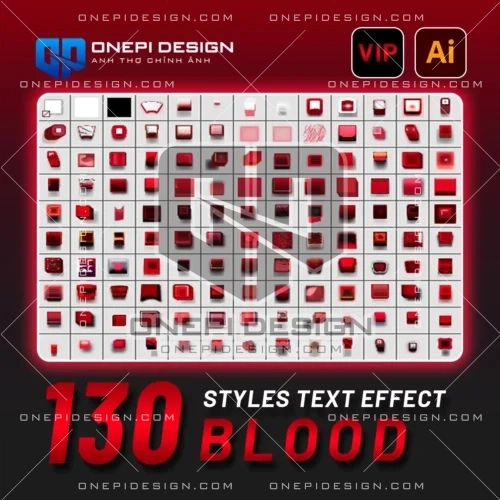 130 Styles Hiệu Ứng Chữ Máu Illustrator