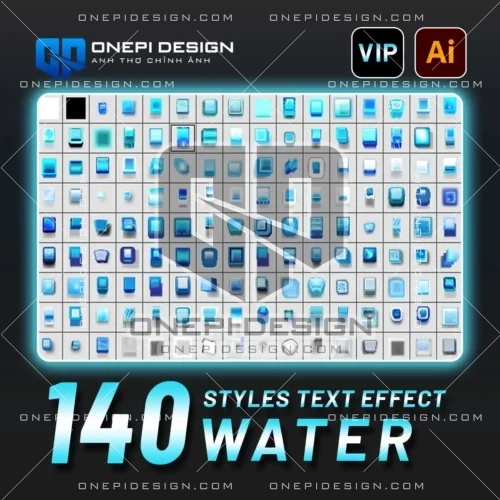 140 Styles Hiệu Ứng Chữ Nước Illustrator