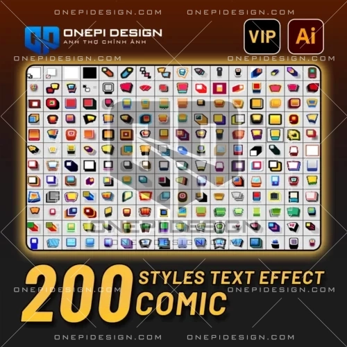 200 Styles Comic Text Effect Illustrator