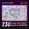 230 Styles Galaxy Text Effect Illustrator
