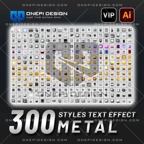 300 Styles Metal Text Effect Illustrator