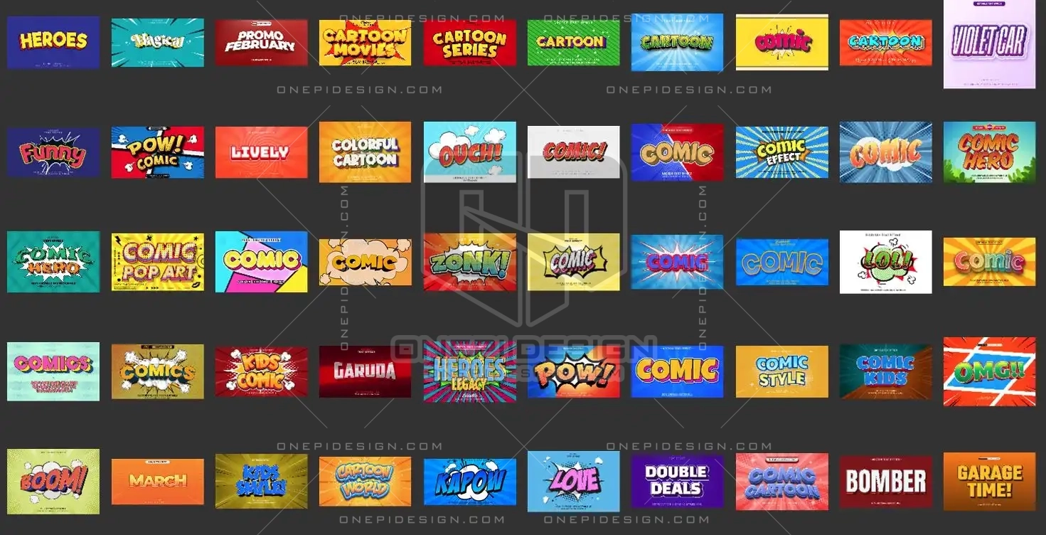 Bộ sưu tập Comic Text Effect dành cho Adobe Illustrator