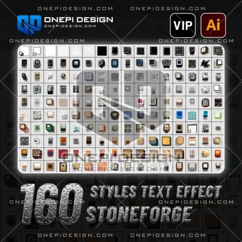 160 Styles Text Effect Stoneforge Illustrator