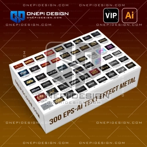 Bộ sưu tập 300 File Vector Metal Text Effect Illustrator