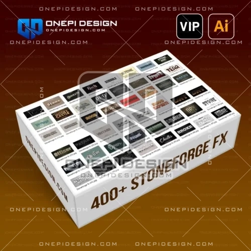 400 Text Effect Stoneforge FX Illustrator