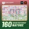 Bộ 160 styles text effect nature cho Adobe Illustrator