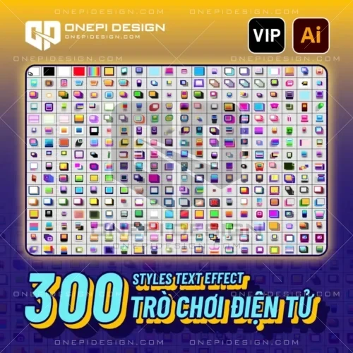 Bộ 300 styles text effect trò chơi điện tử cho Adobe Illustrator
