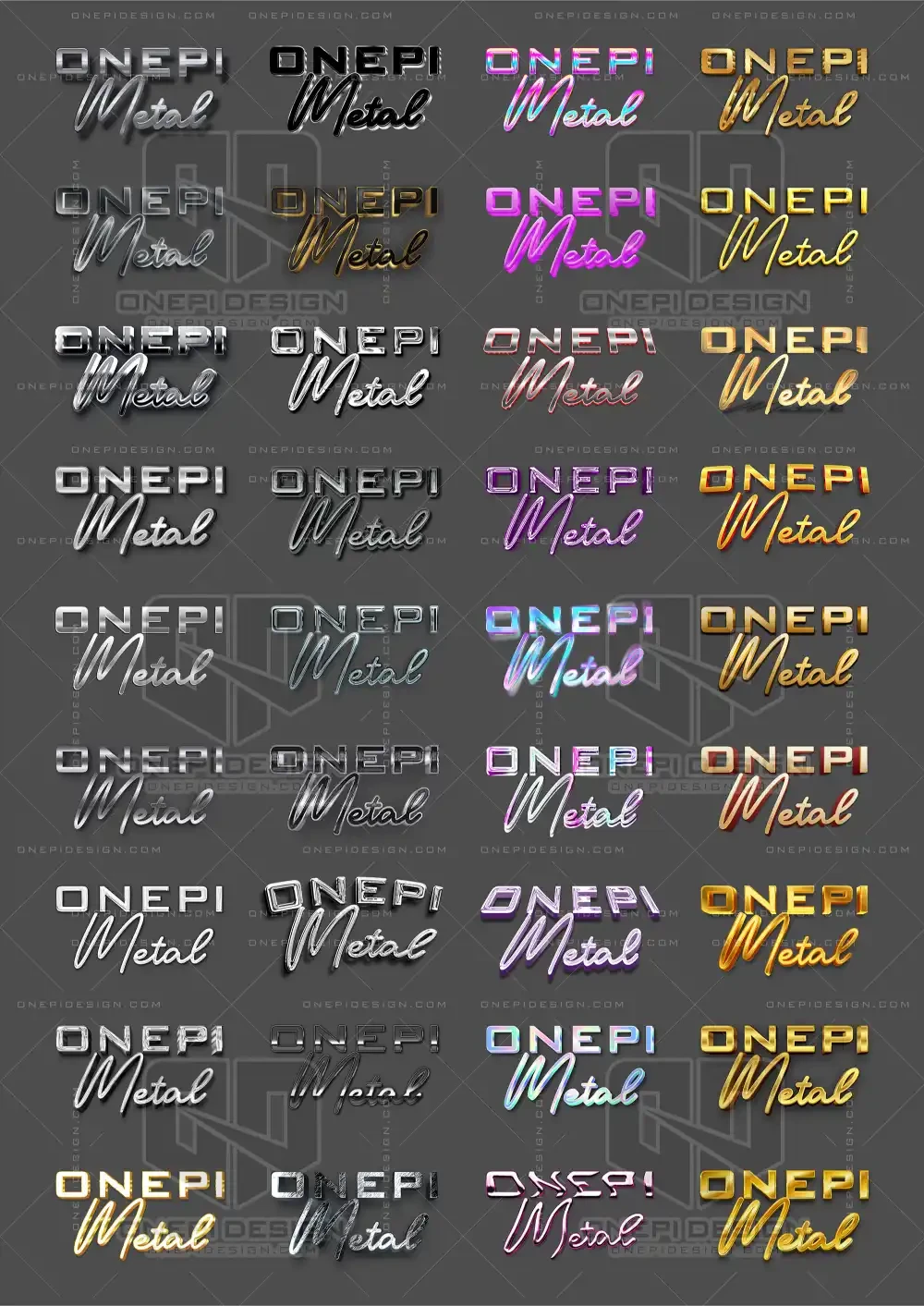 Demo 300 Styles Metal Text Effect Illustrator