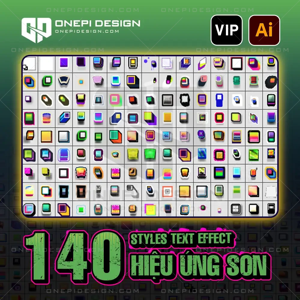 Bộ 140 Styles Text Effect Hiệu Ứng Sơn và Graffiti cho Illustrator