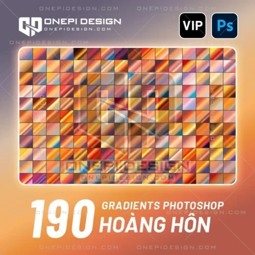 Bộ 190 Gradients Photoshop Hoàng Hôn (Sunset) màu cam tím lãng mạn.