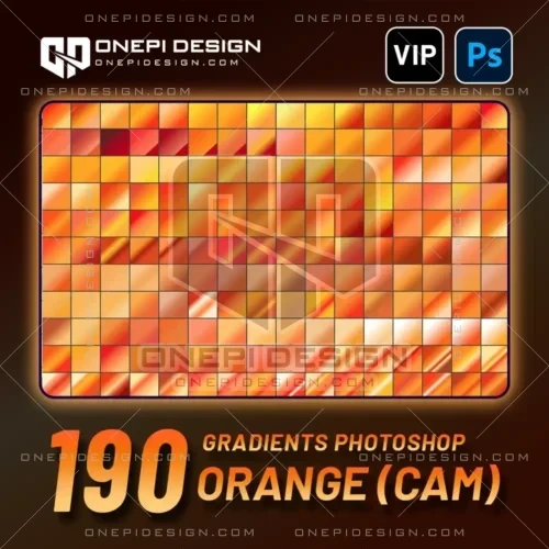 Bộ 190 Gradients Photoshop Orange màu cam đa dạng từ hoàng hôn đến neon.