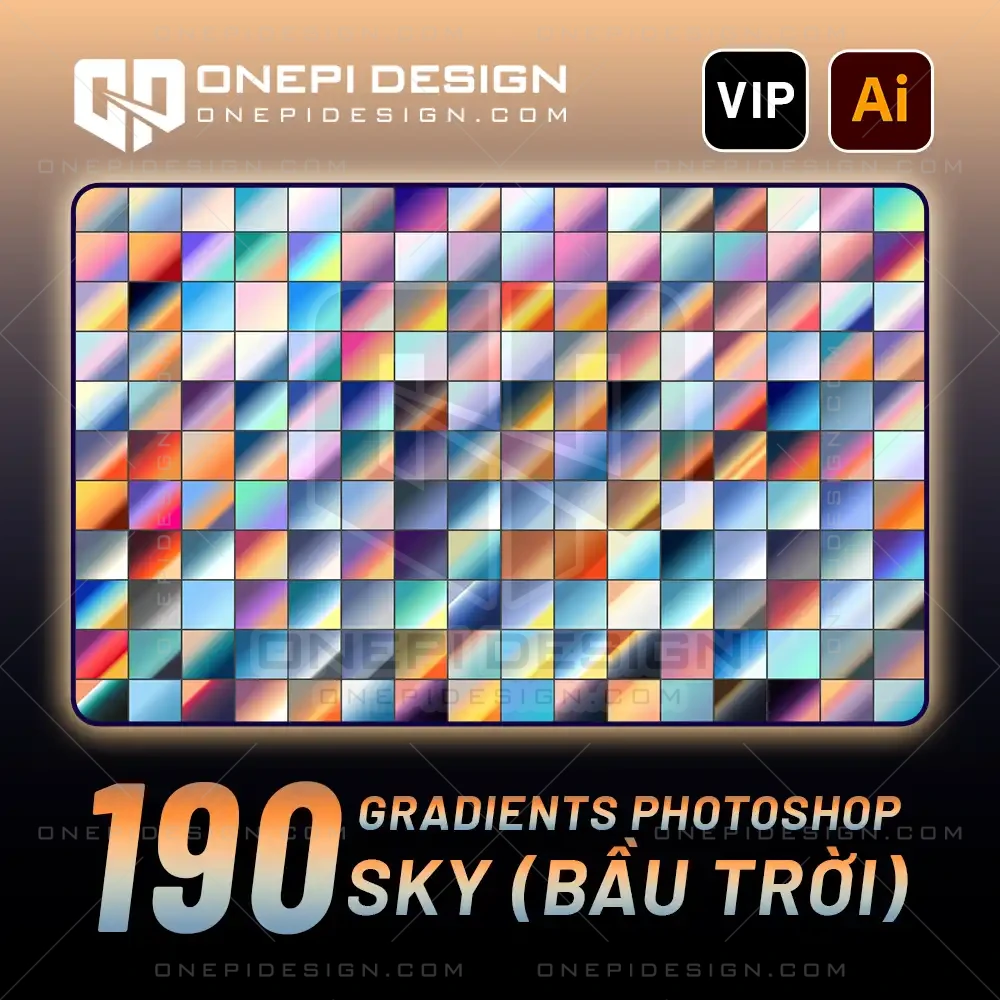 Bộ 190 Gradients Photoshop Sky mô phỏng màu bầu trời, hoàng hôn và bình minh.
