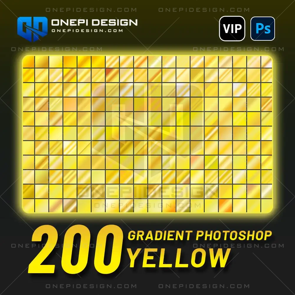 Bộ 200 Gradients Photoshop Yellow để tạo hiệu ứng Vàng Gold, ánh sáng ấm áp.