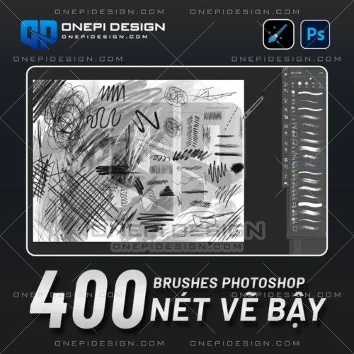 Bộ 400 Brushes Photoshop nét vẽ bậy, doodle và scribble art.
