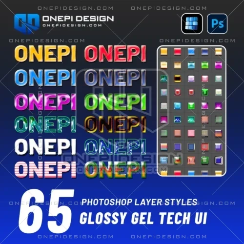 Glossy gel tech ui photoshop layer styles hiệu ứng kính gel bóng bẩy