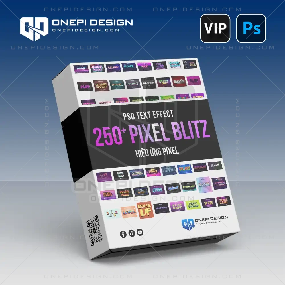 Text effect pixel blitz psd hiệu ứng chữ game 8 bit glitch