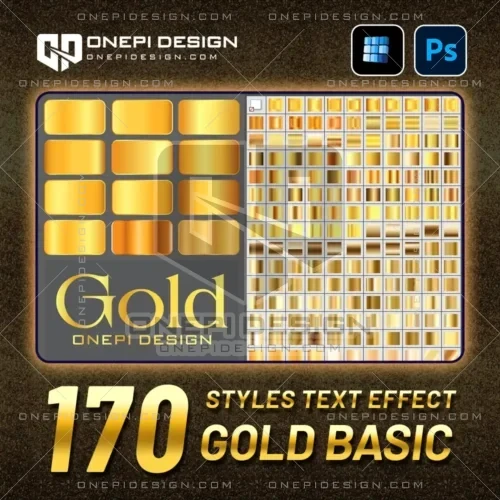 Graphic styles illustrator gold basic hiệu ứng vàng vector
