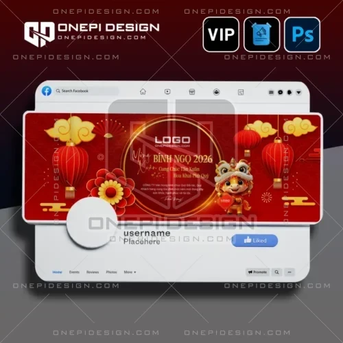 Ảnh bìa facebook chúc xuân bính ngọ 2026 có linh vật ngựa và câu chúc