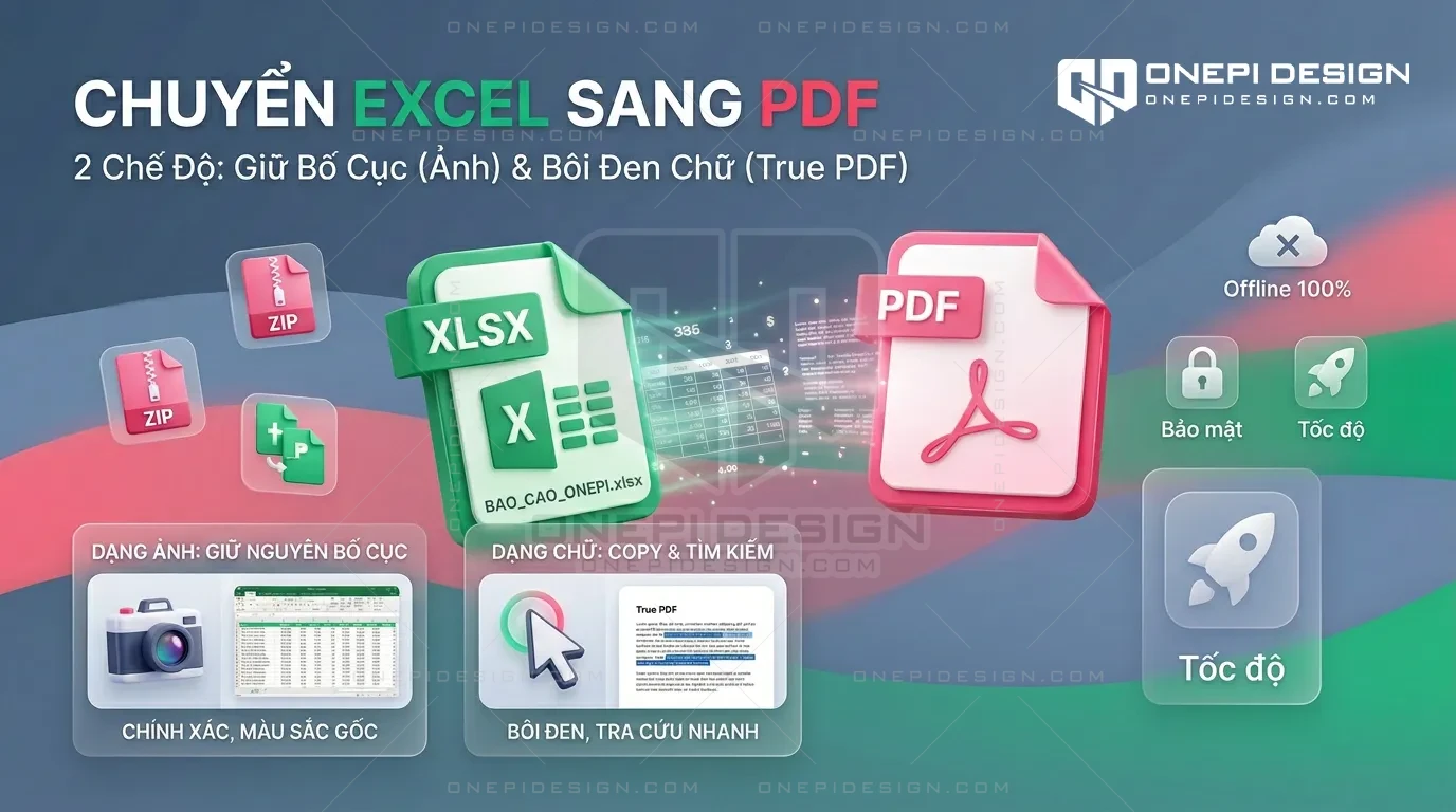 Công Cụ Chuyển Excel Sang PDF Miễn Phí, Không Vỡ Layout | OnePi Design