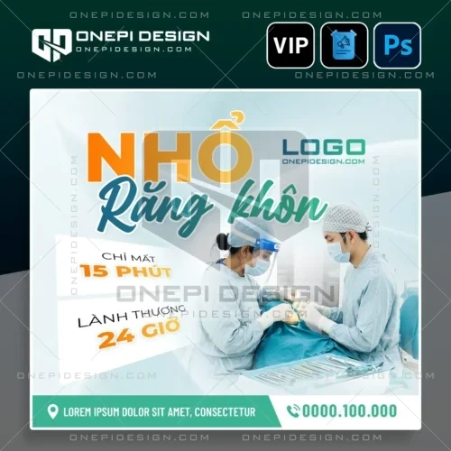 Mẫu file psd poster nha khoa nhổ răng khôn chuyên nghiệp