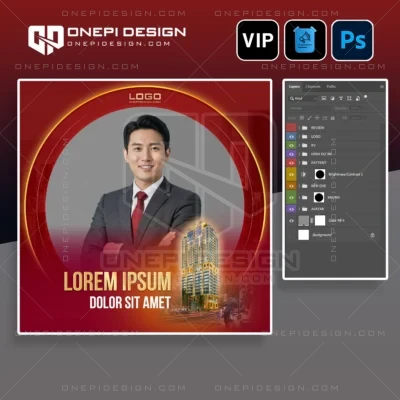 Hình ảnh mẫu psd frame avatar đỏ sự kiện chữ gold sang trọng