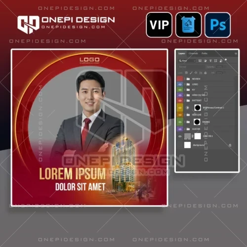 Hình ảnh mẫu psd frame avatar đỏ sự kiện chữ gold sang trọng