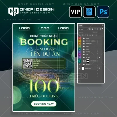 Tải File PSD Poster Booking Bất Động Sản cao cấp với hiệu ứng chữ 3D 100 Triệu sắc nét.