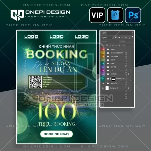 Tải File PSD Poster Booking Bất Động Sản cao cấp với hiệu ứng chữ 3D 100 Triệu sắc nét.