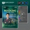 Tải ngay file psd poster booking tone xanh ngọc chữ 3d chuyên nghiệp cho môi giới bất động sản.