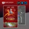 Hình ảnh preview file psd poster chúc mừng booking tone đỏ sao vàng 3d vinh danh nhân sự.