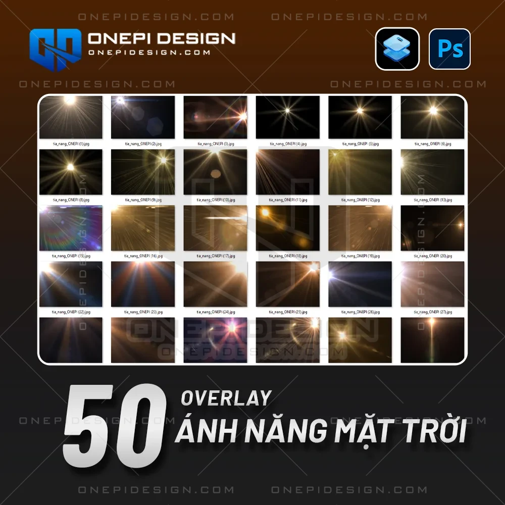 Trọn bộ 50 overlay tia nắng mặt trời K9A2M JPG 4K cực nét chuyên dụng cho thiết kế Photoshop.