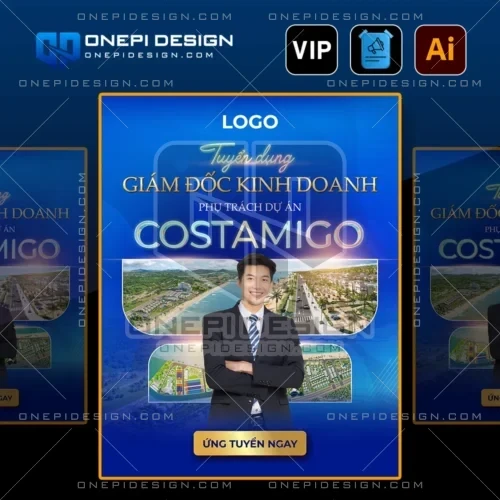 Thiết kế file ai poster tuyển dụng z8q3t dành cho vị trí giám đốc kinh doanh dự án.